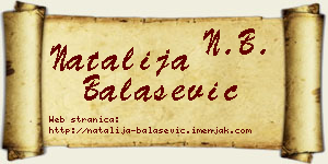 Natalija Balašević vizit kartica